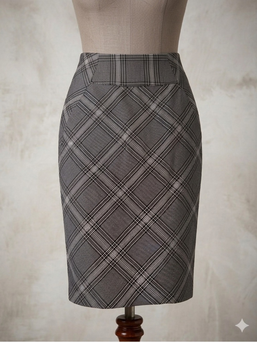 Express Gray Plaid Pencil Skirt